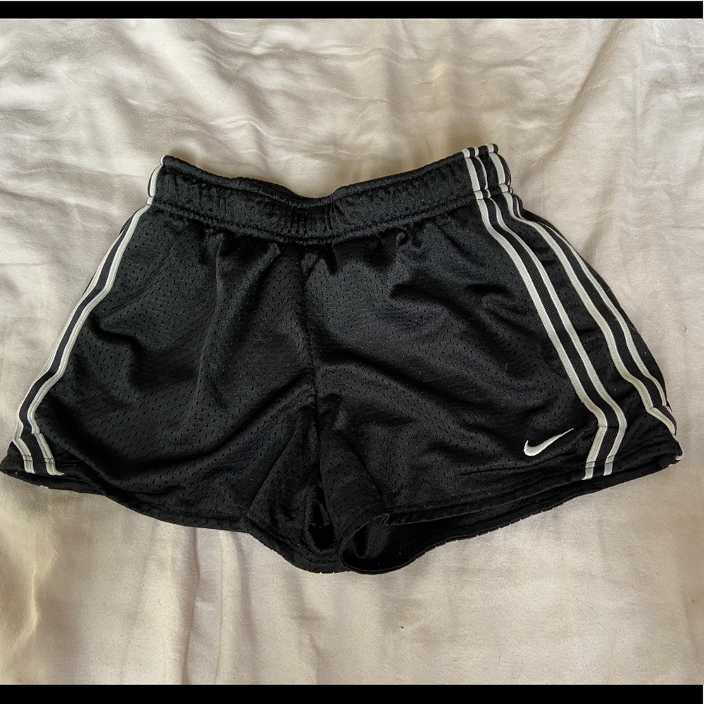 Nike black and white athletic shorts